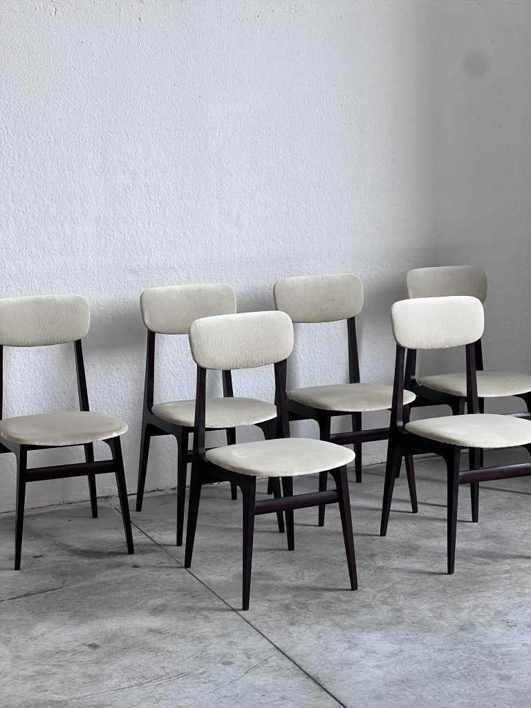 Set di 6 sedie vintage in teak anni '60