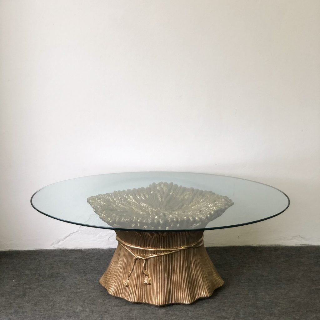 Elegante tavolino in ceramica e vetro anni '70