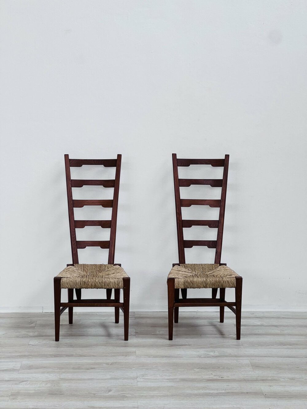 Coppia di sedie da camino nello stile di Gio Ponti