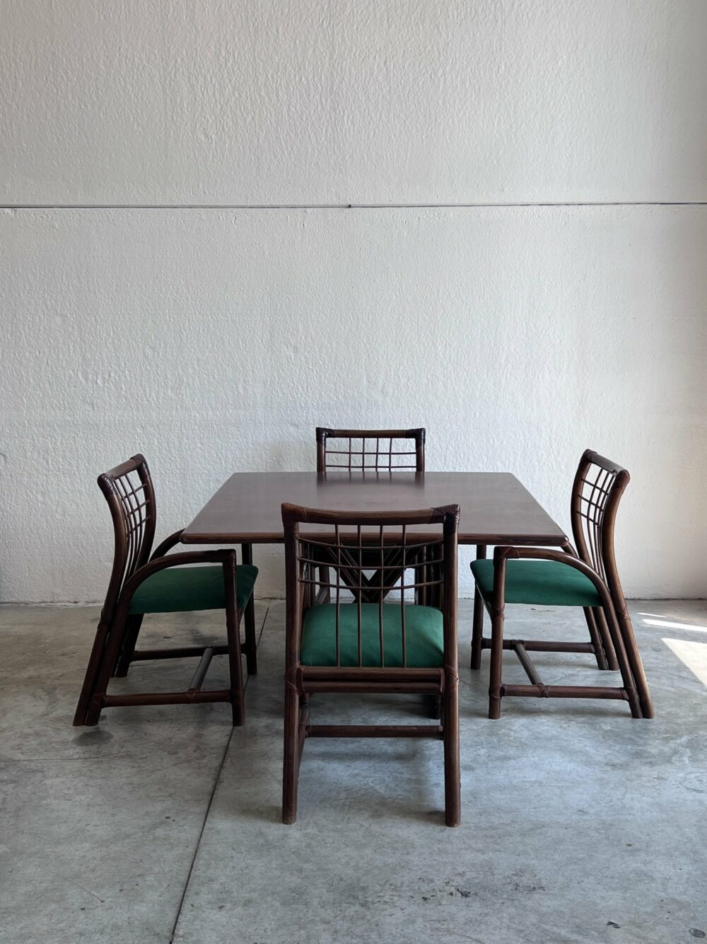 Set da pranzo in rattan, anni '70 - immagine 7