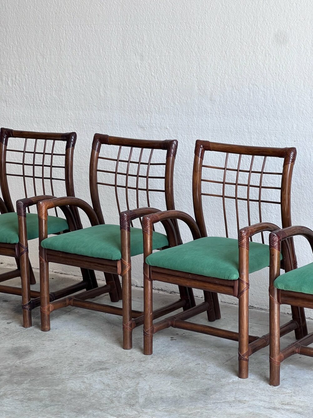 Set da pranzo in rattan, anni '70 - immagine 4