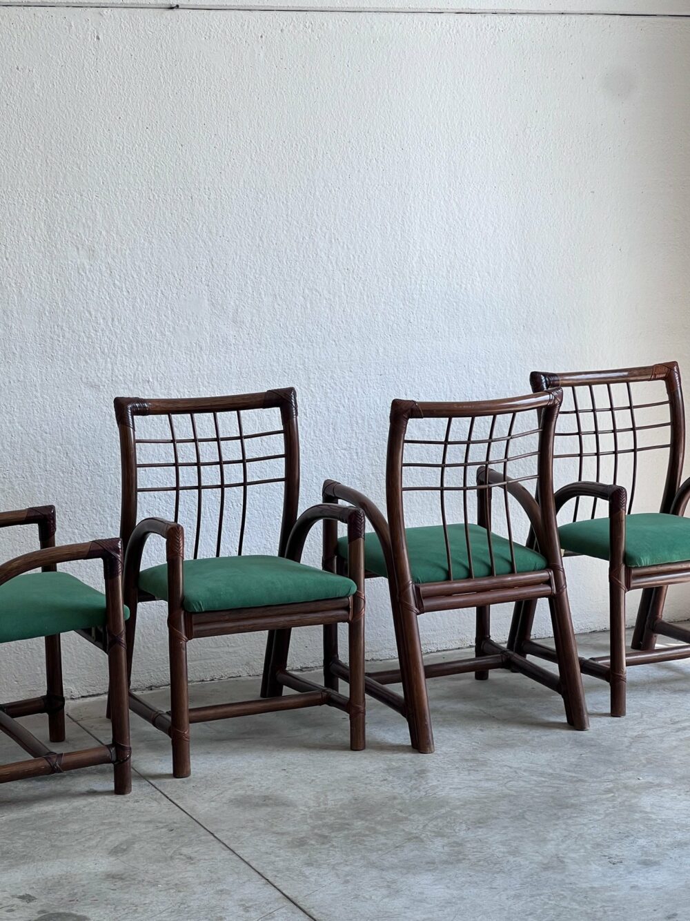 Set da pranzo in rattan, anni '70 - immagine 2