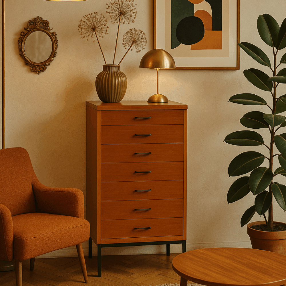 Settimino in legno teak anni '70