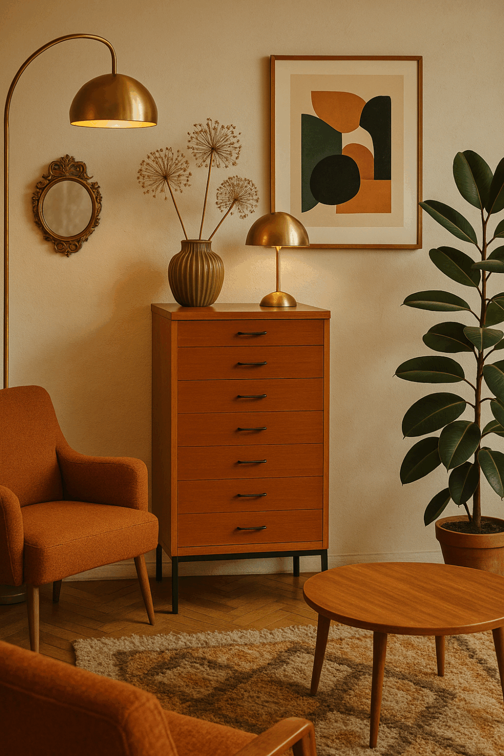 Settimino in legno teak anni '70