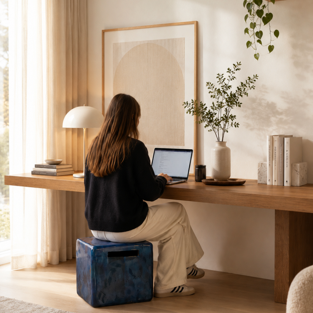 Pouf in ceramica, Paola Navone, Gervasoni, anni '80