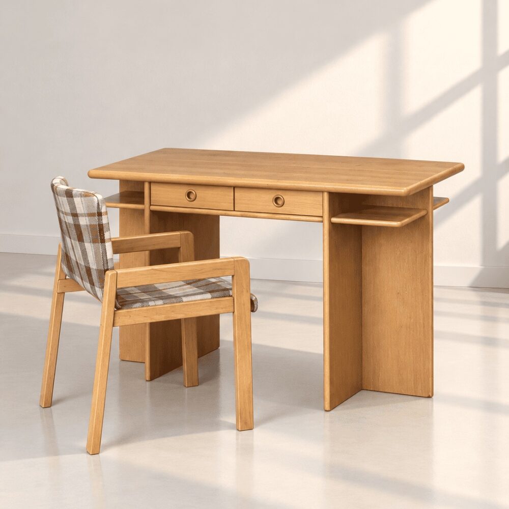 Scrivania in legno, anni '80